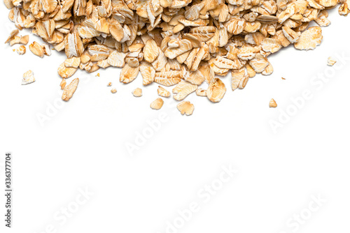oat flakes on a white background