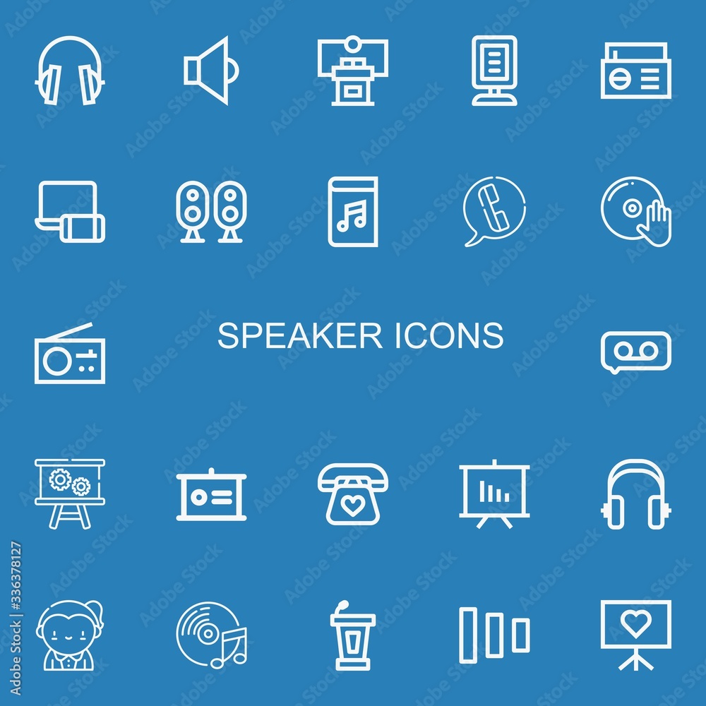 Editable 22 speaker icons for web and mobile