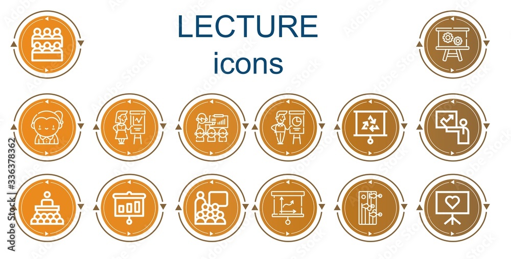 Editable 14 lecture icons for web and mobile Editable 14 lecture icons for web and mobile