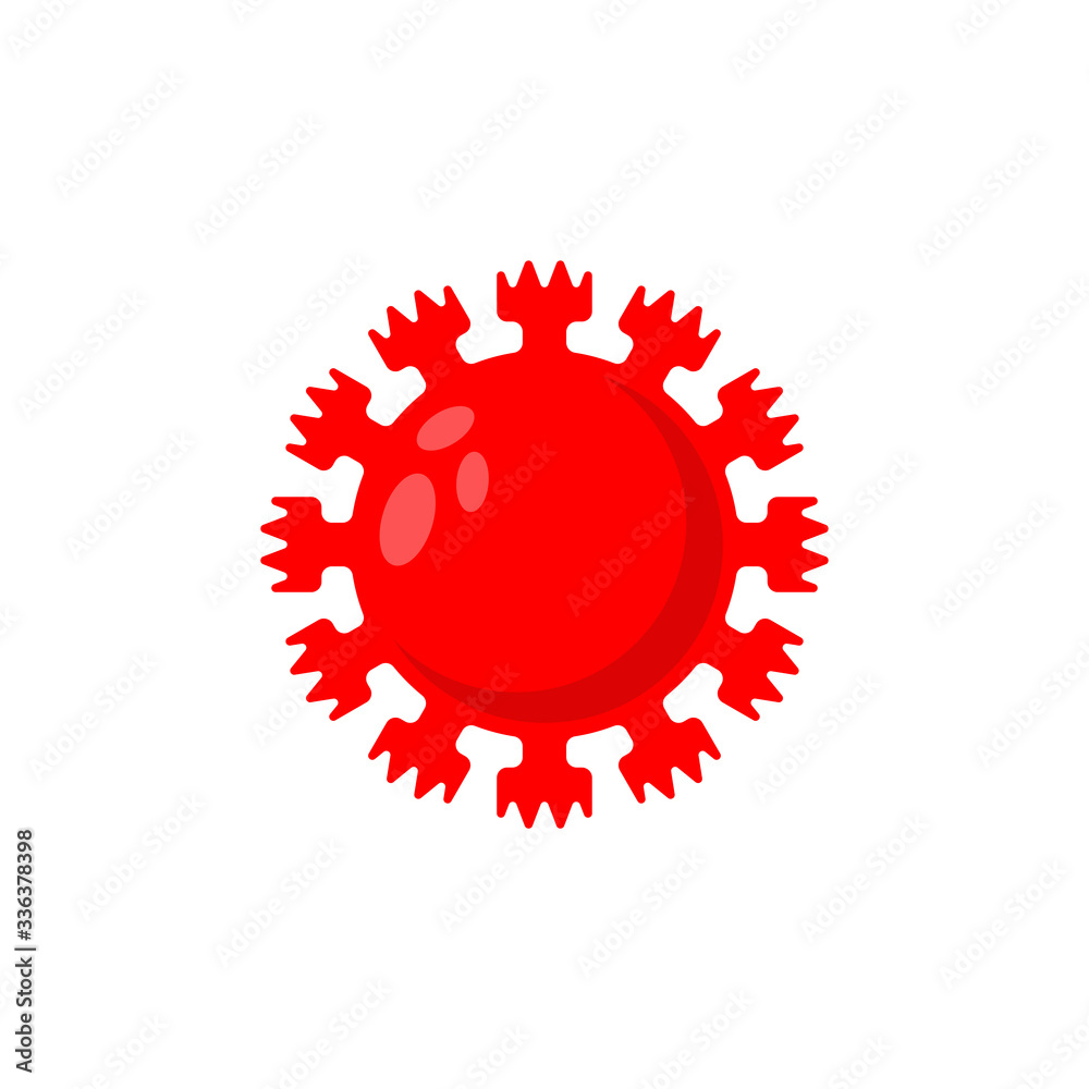 Coronavirus microbe isolated. Evil Red Virus Cell. 21st Century Epidemic. World pandemic 2019-ncov