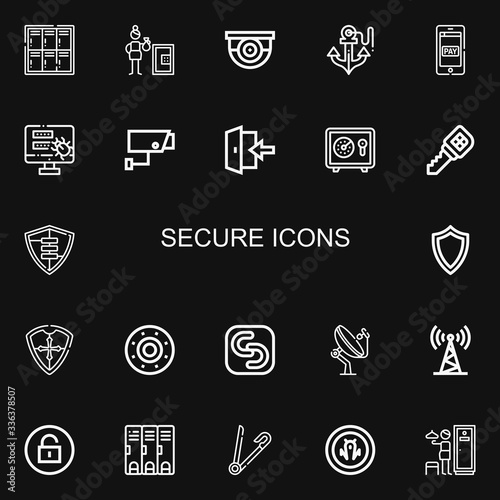 Editable 22 secure icons for web and mobile