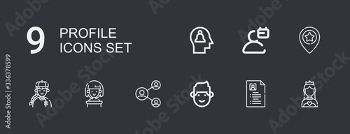 Editable 9 profile icons for web and mobile