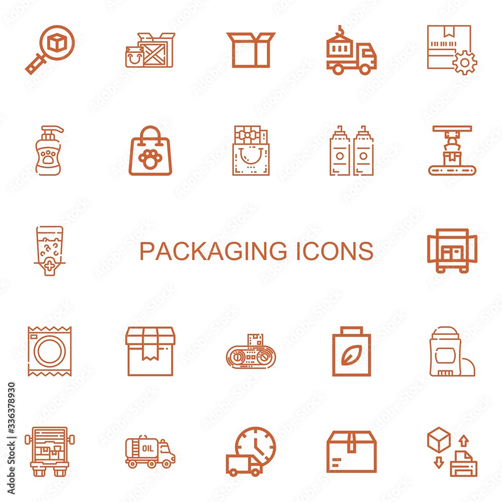 Editable 22 packaging icons for web and mobile Editable 22 packaging icons for web and mobile