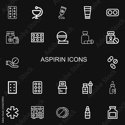 Fototapeta Naklejka Na Ścianę i Meble -  Editable 22 aspirin icons for web and mobile