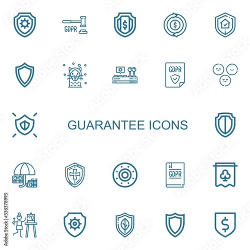 Editable 22 guarantee icons for web and mobile