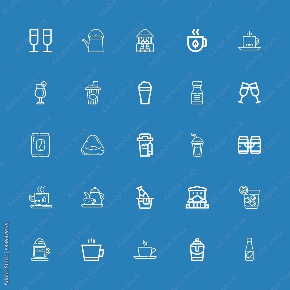 Editable 25 beverage icons for web and mobile