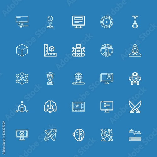 Editable 25 futuristic icons for web and mobile