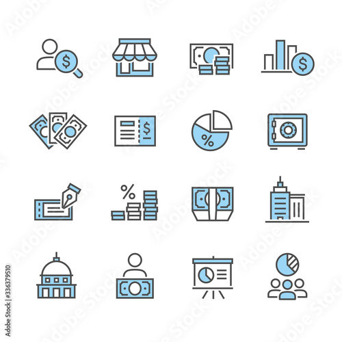 business and finance icon set
