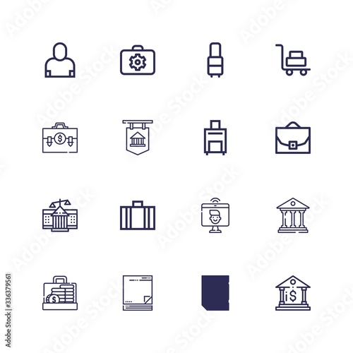 Editable 16 briefcase icons for web and mobile