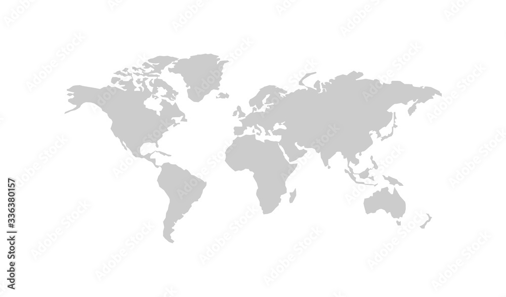 Fototapeta premium World map silhouette vector australia, asia america europe. Isolated illustration