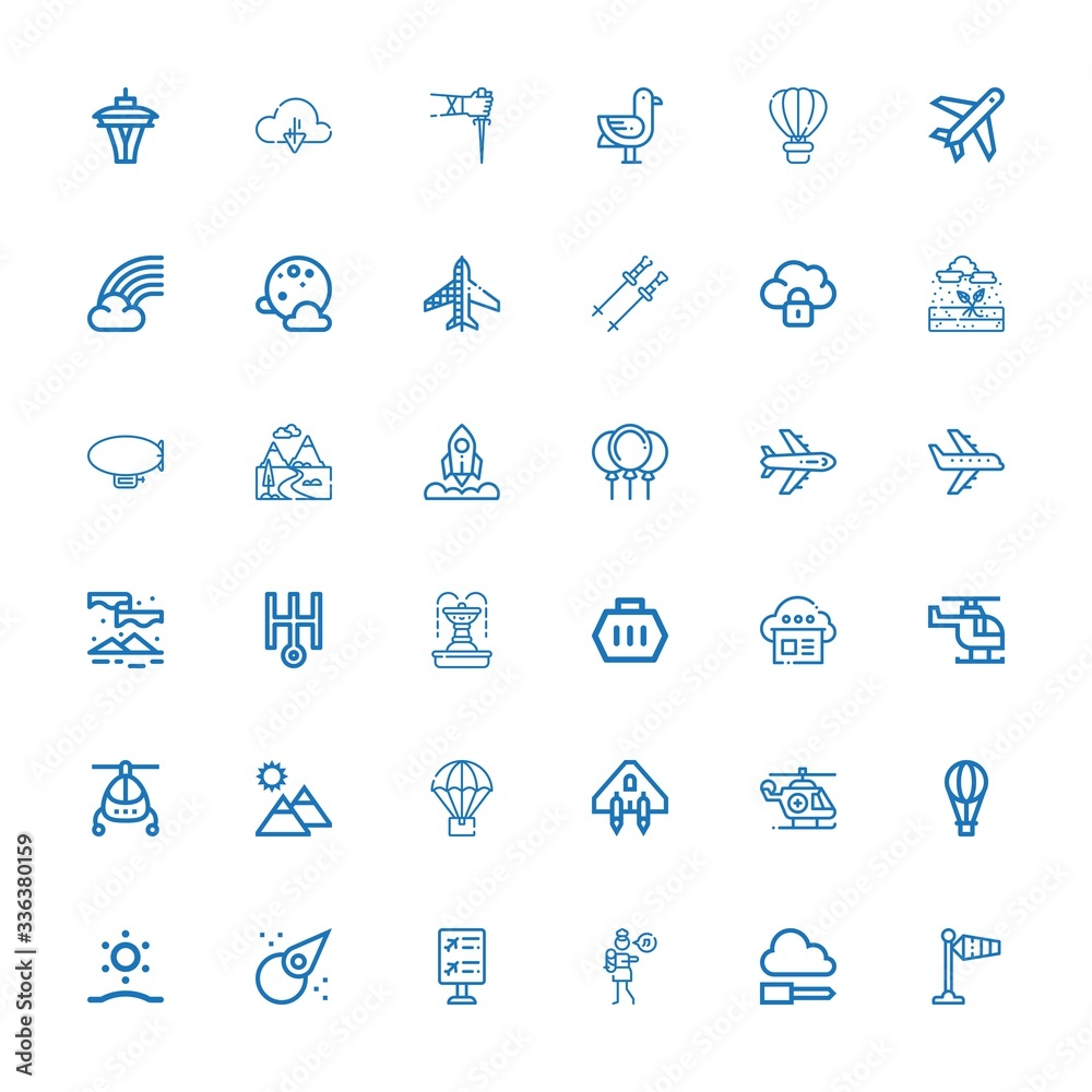 Editable 36 sky icons for web and mobile