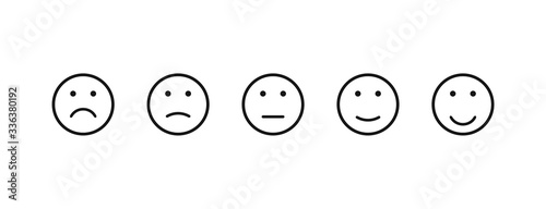 Emotions icons on white background. Quality control icon set