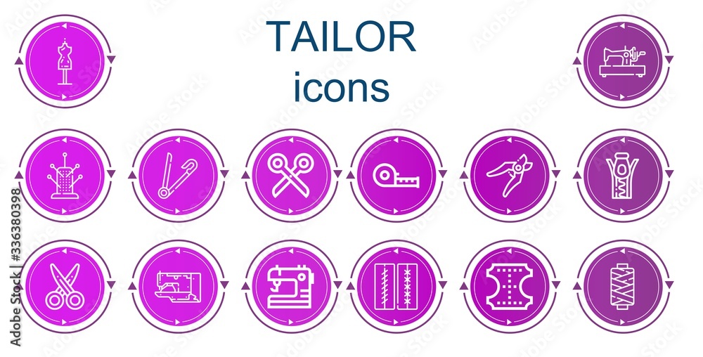 Editable 14 tailor icons for web and mobile Editable 14 tailor icons for web and mobile