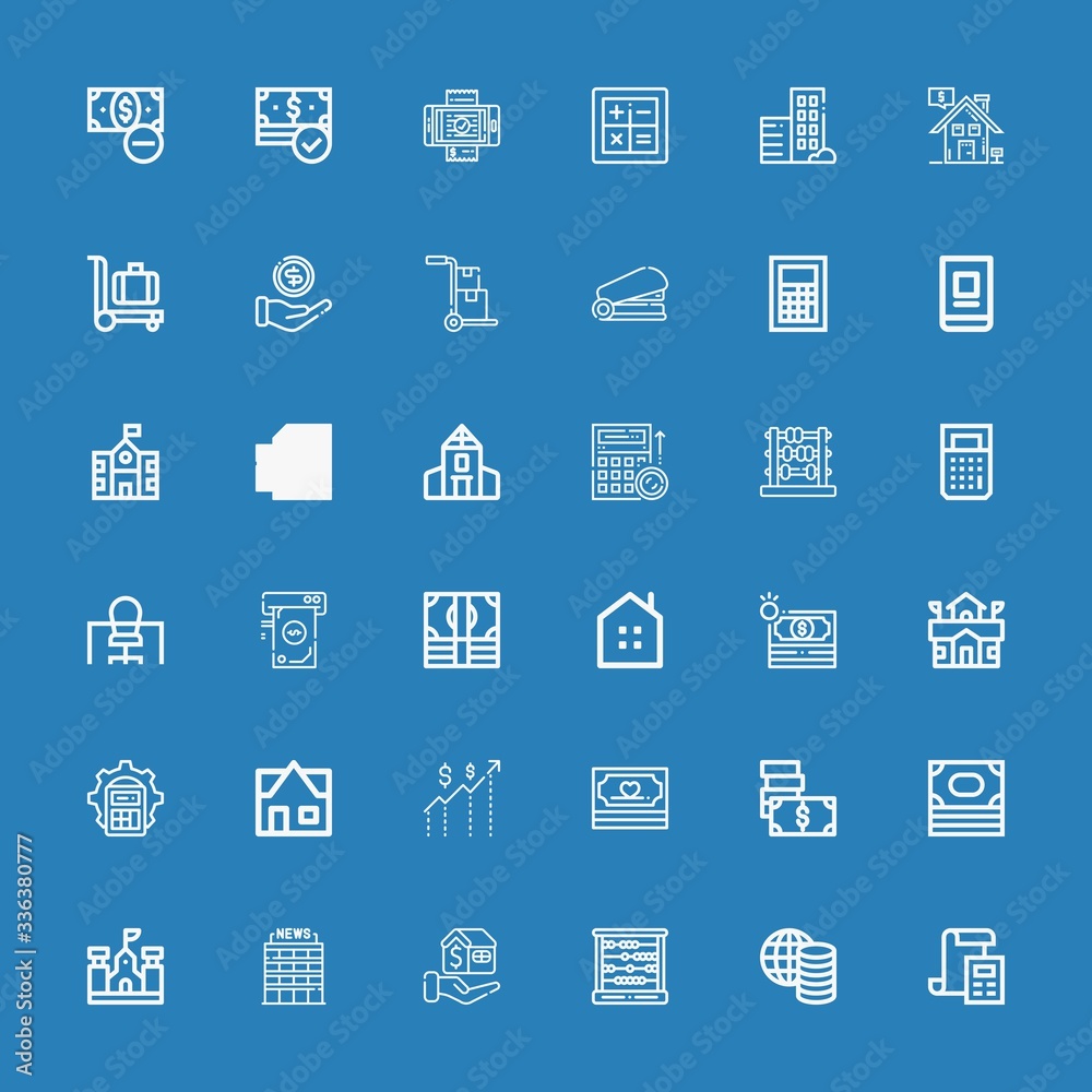 Editable 36 calculator icons for web and mobile