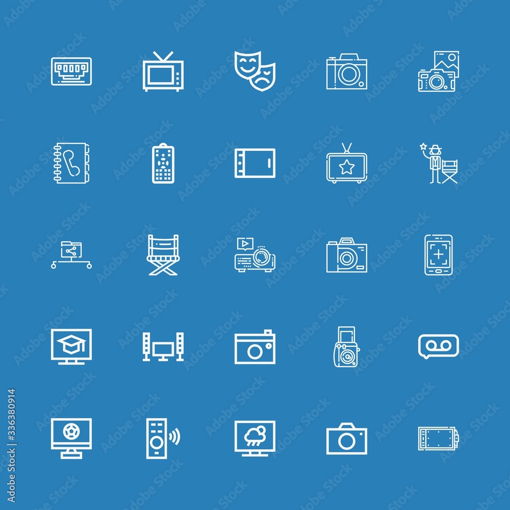 Editable 25 multimedia icons for web and mobile Editable 25 multimedia icons for web and mobile