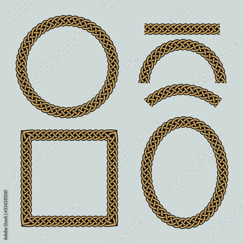 celtic ring ornamental Vector  gold