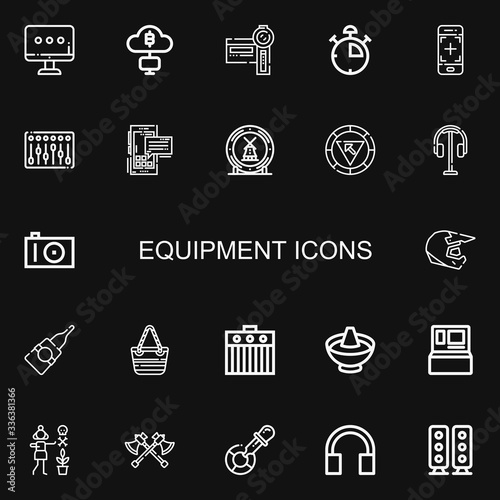 Editable 22 equipment icons for web and mobile