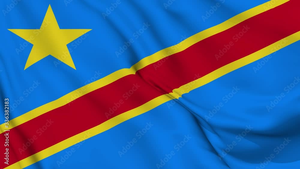 Democratic Republic of the Congo flag is waving 3D animation. congo ...