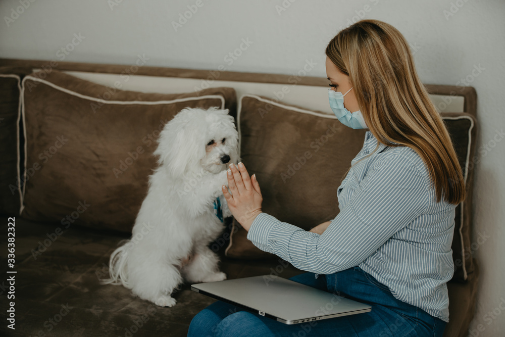 Stay at home, coronavirus isolation concept.