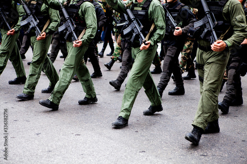 soldiers on uniform, parade