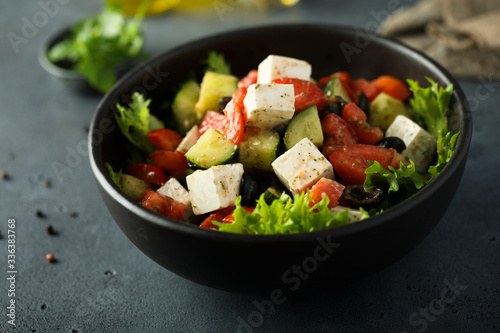 Homemade Greek salad with Feta cheese