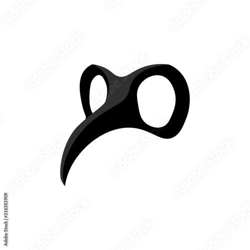 Mask of the plague doctor. Mardi Gras festival, masquerade. Isolated on a white background. For design element.