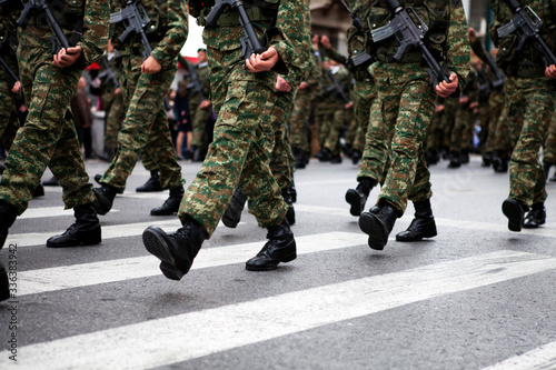 soldiers on uniform, parade