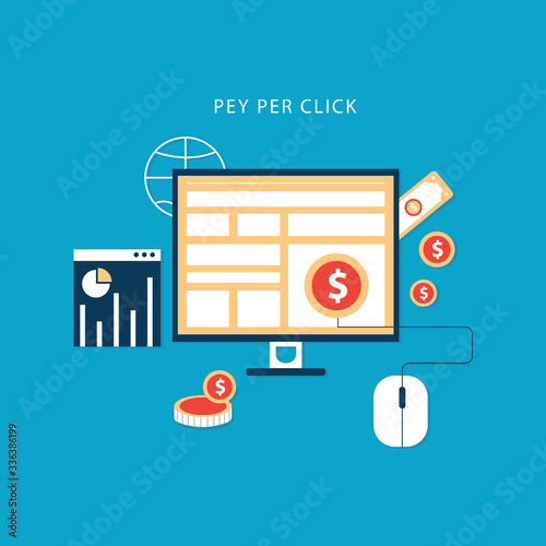 Pay Per Click concept flat design