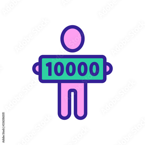 bingo lottery winner icon vector. bingo lottery winner sign. color contour symbol illustration