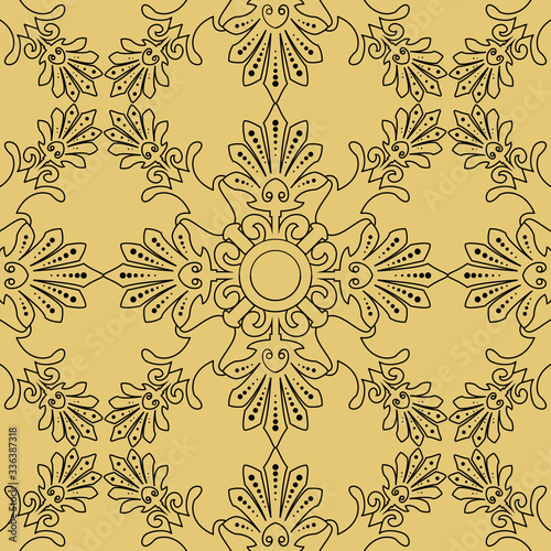 vintage oriental seamless texture pattern. classic abstract pattern with vintage element. ethnic, traditional, indian, turkish, persian style pattern.