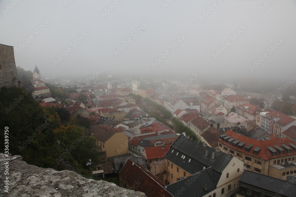 Naklejka premium aerial view of the city of trencin