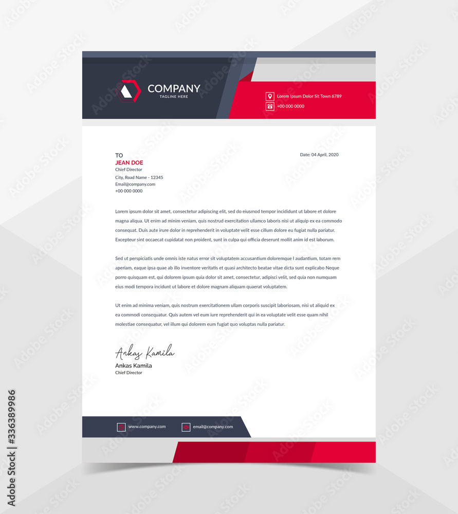 Obraz premium Professional And Modern Corporate Letterhead Template