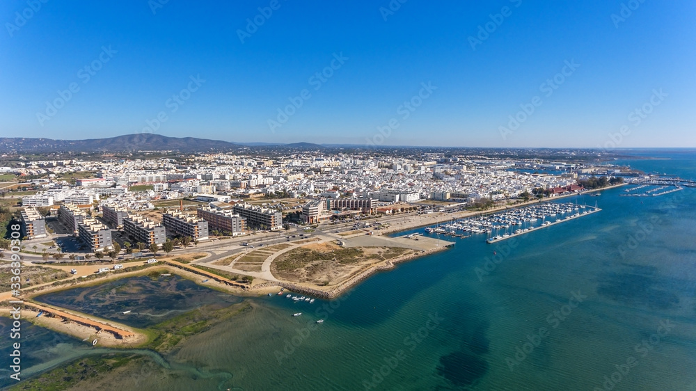 Aerial view of Olhao, Algarve, Portugal.