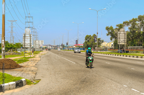 bike on the road in lagos