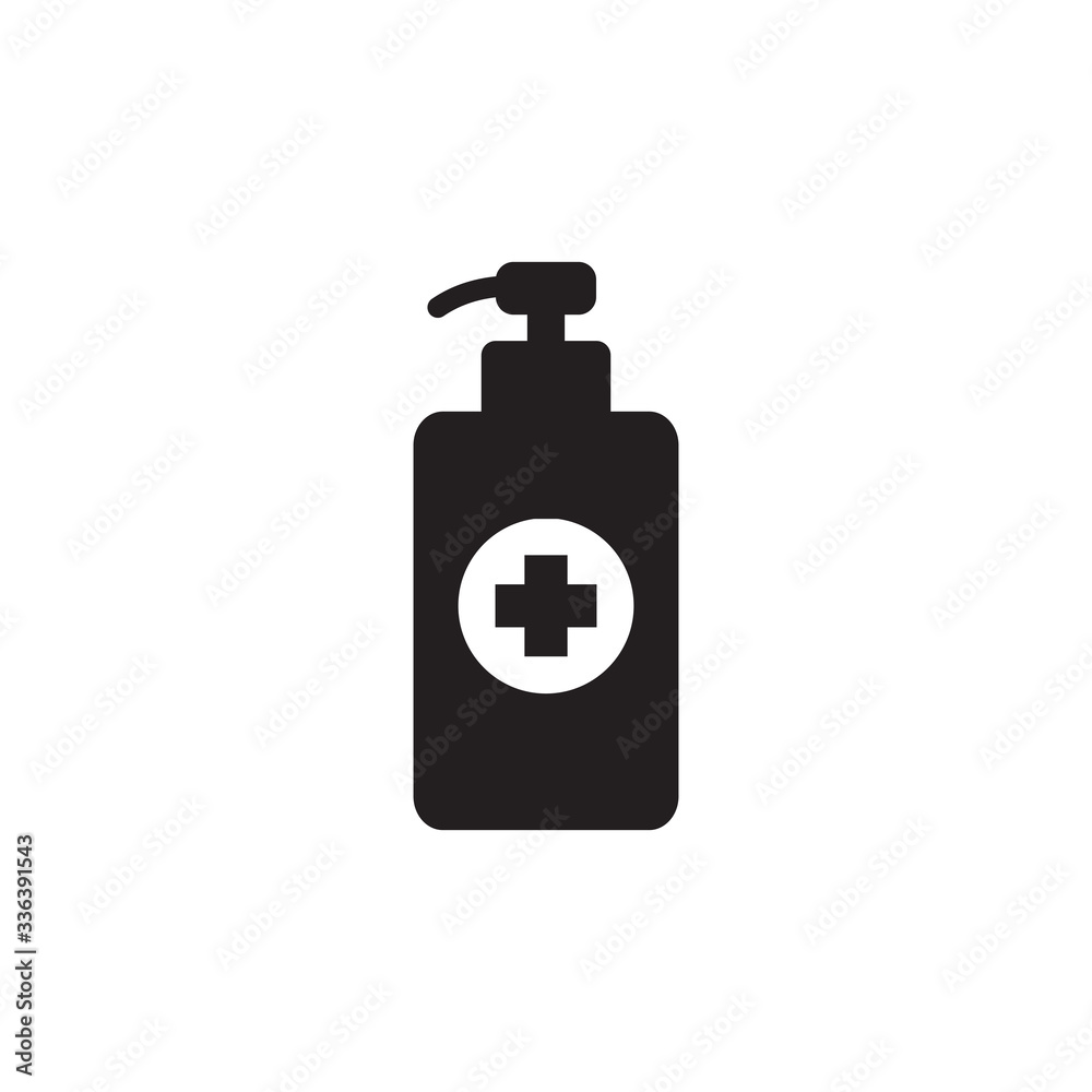 Hand sanitizer bottle icon logo design template Hand sanitizer bottle icon logo design template