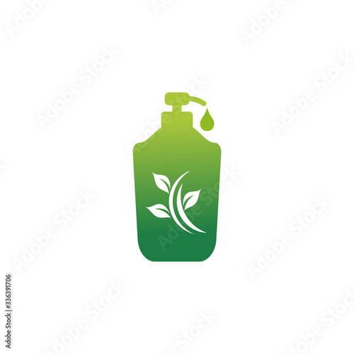 Hand sanitizer bottle icon logo design template