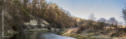 Fototapeta Naklejka Na Ścianę i Meble -  Spring forest landscape with river