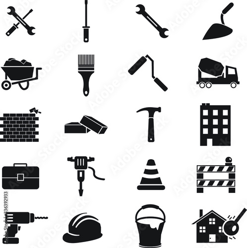 Industry construction vector icon set