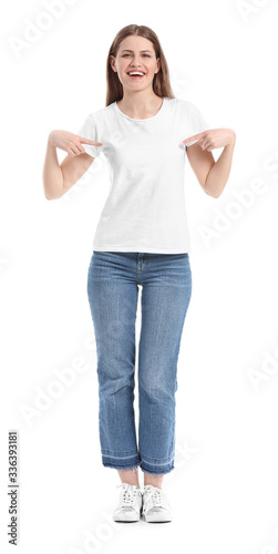 Young woman in stylish t-sh...