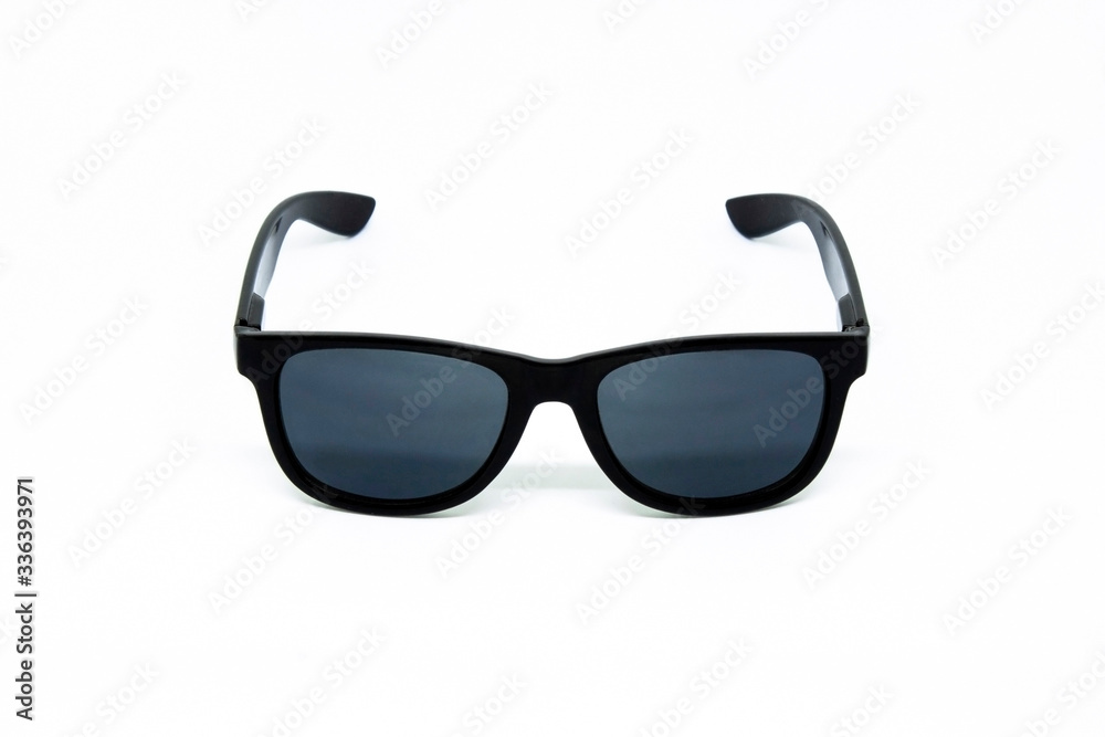 Fototapeta premium black sunglasses on a white background, place for text, icon