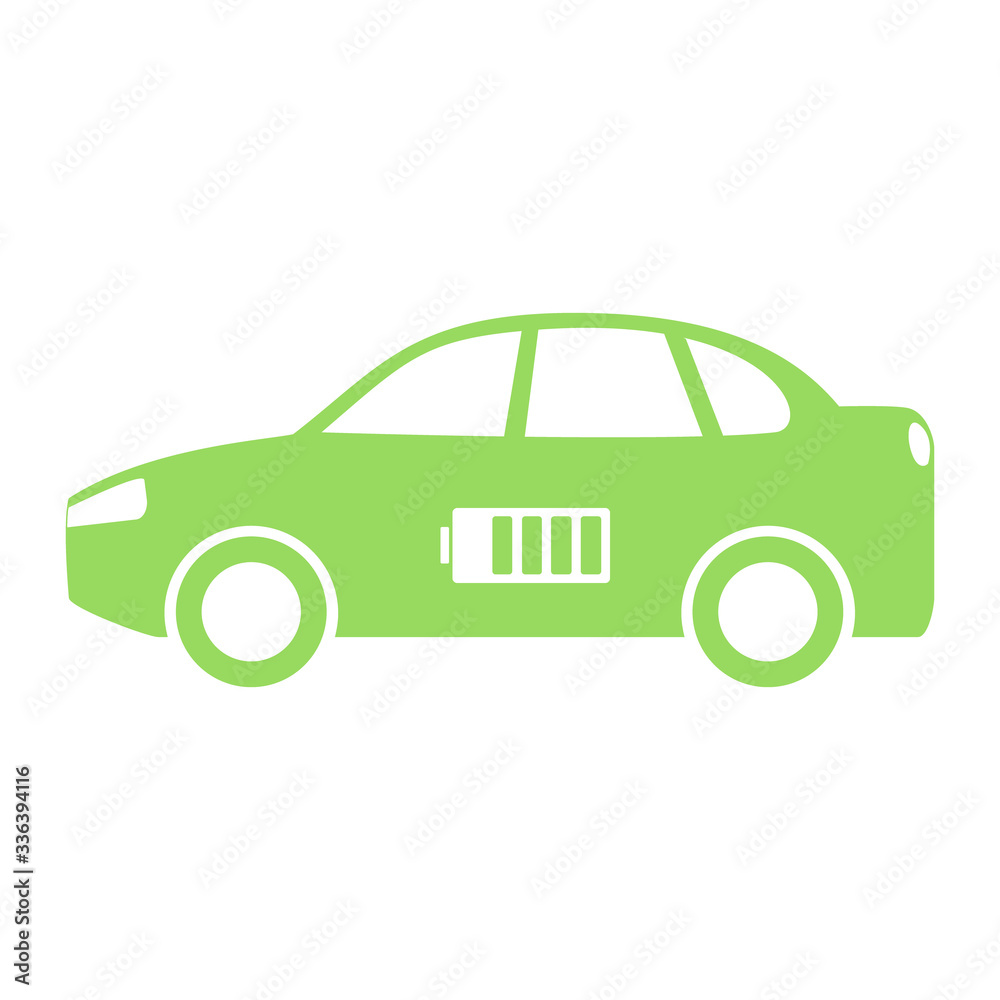 E-car icon in flat style. Auto vector illustration isolated on white background. E-car icon in flat style. Auto vector illustration isolated on white background.