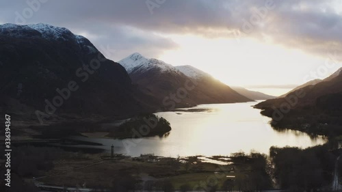 Glenfinnan Lake Scotland During Sunset photo