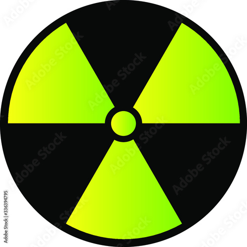 radiation warning sign with gradient on white