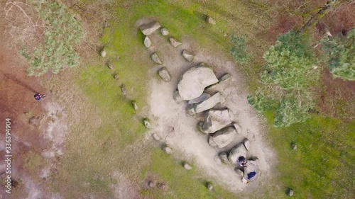 Dolmen in Emmen, the Netherlands. Turn around above the Megalithic Structure. photo