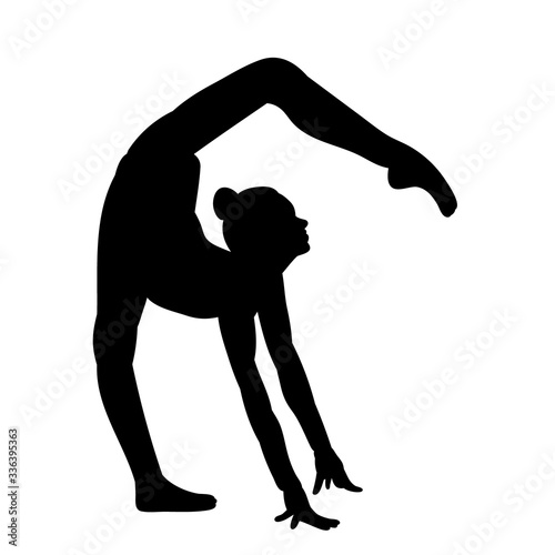  black silhouette of a girl gymnast