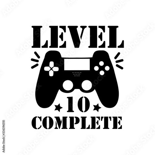 Level 10 comlete birthday text with hand drawn contoller.
Good for poster, banner, greeting card and T shirt print, gift design. photo