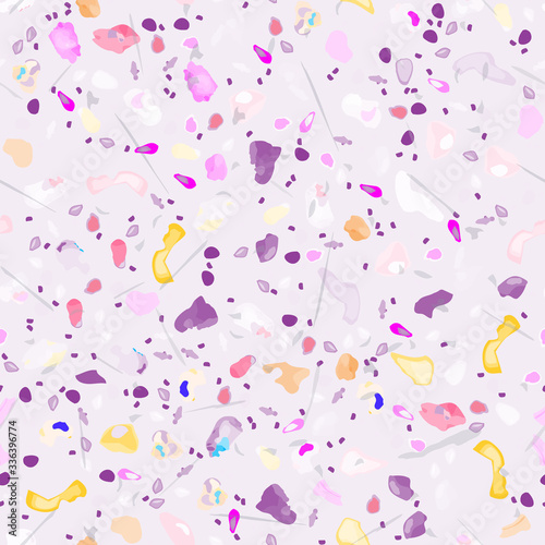 Terrazzo Texture Vector. Flooring Seamless Pattern