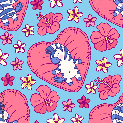 vector cute zebra seamless pattern clip art