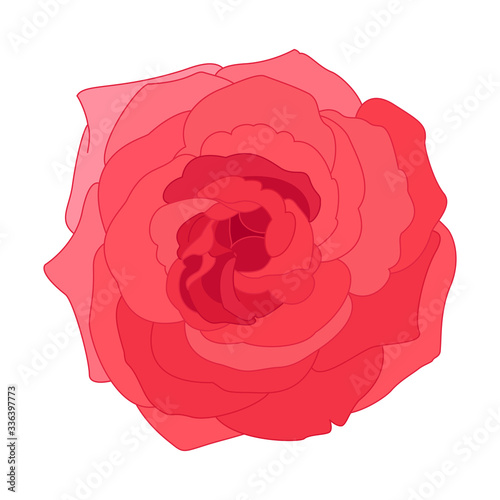 vector rose flower clip art on white isolated background