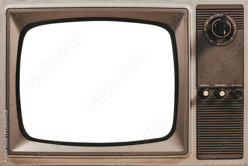 Bilder mit Rahmen Vintage alter Fernseher ausgeschnittener Bildschirm mit  Beschneidungspfad, Retro-Fernseher, Nahaufnahme - Nikkel-Art.de